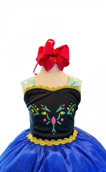 Fantasia Infantil Princesas Menina de Gelo Com Capa Luxo Festas