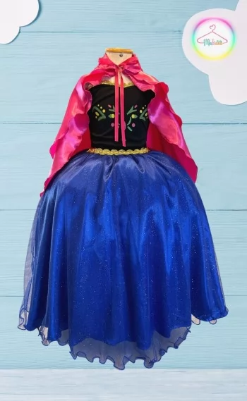 Fantasia Infantil Princesas Menina de Gelo Com Capa Luxo Festas
