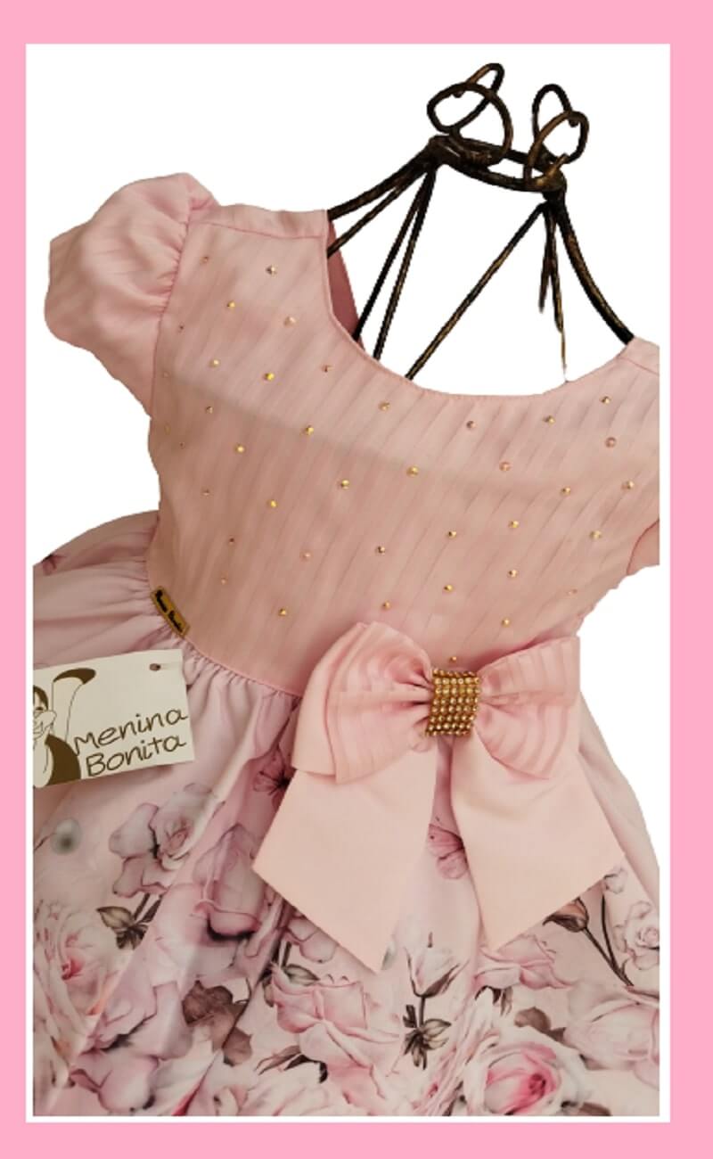 Vestido de Menina Floral Pink