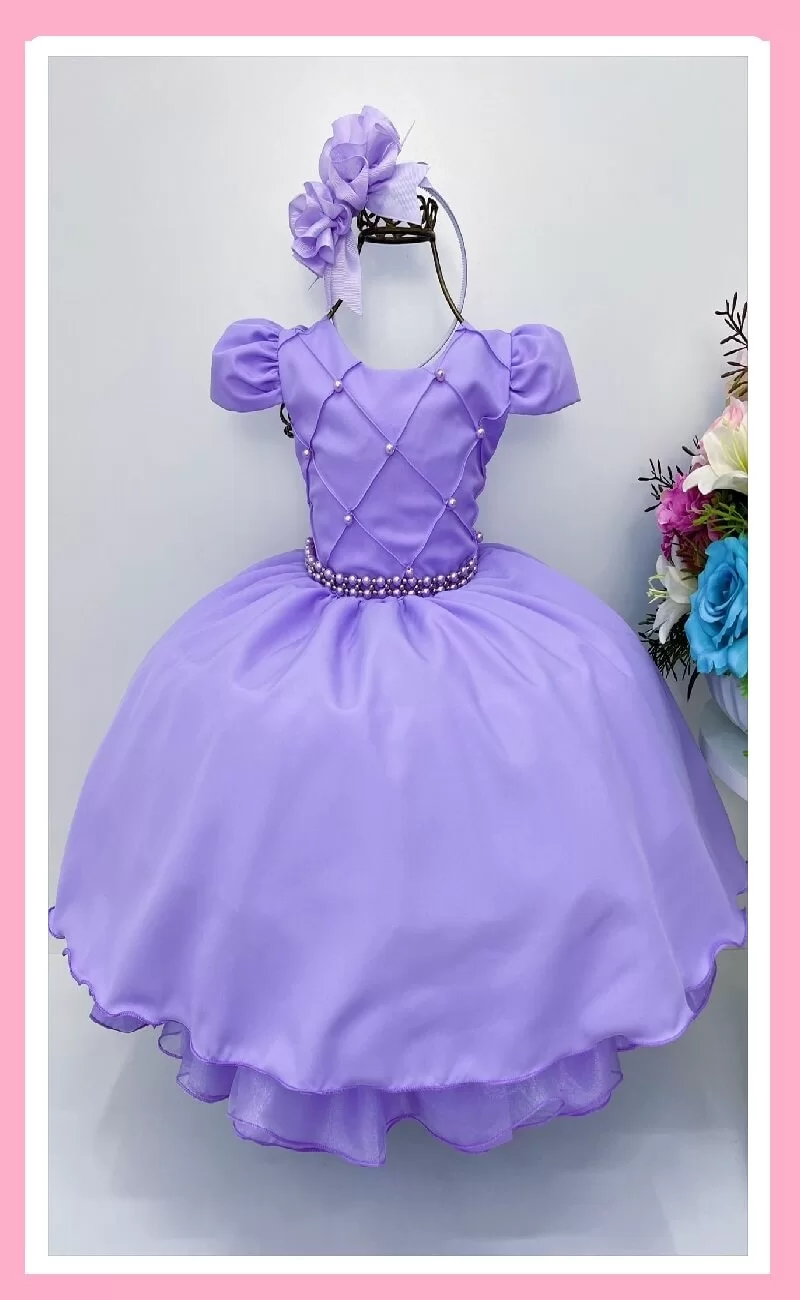 Vestido princesa Sofia - Festa lilás