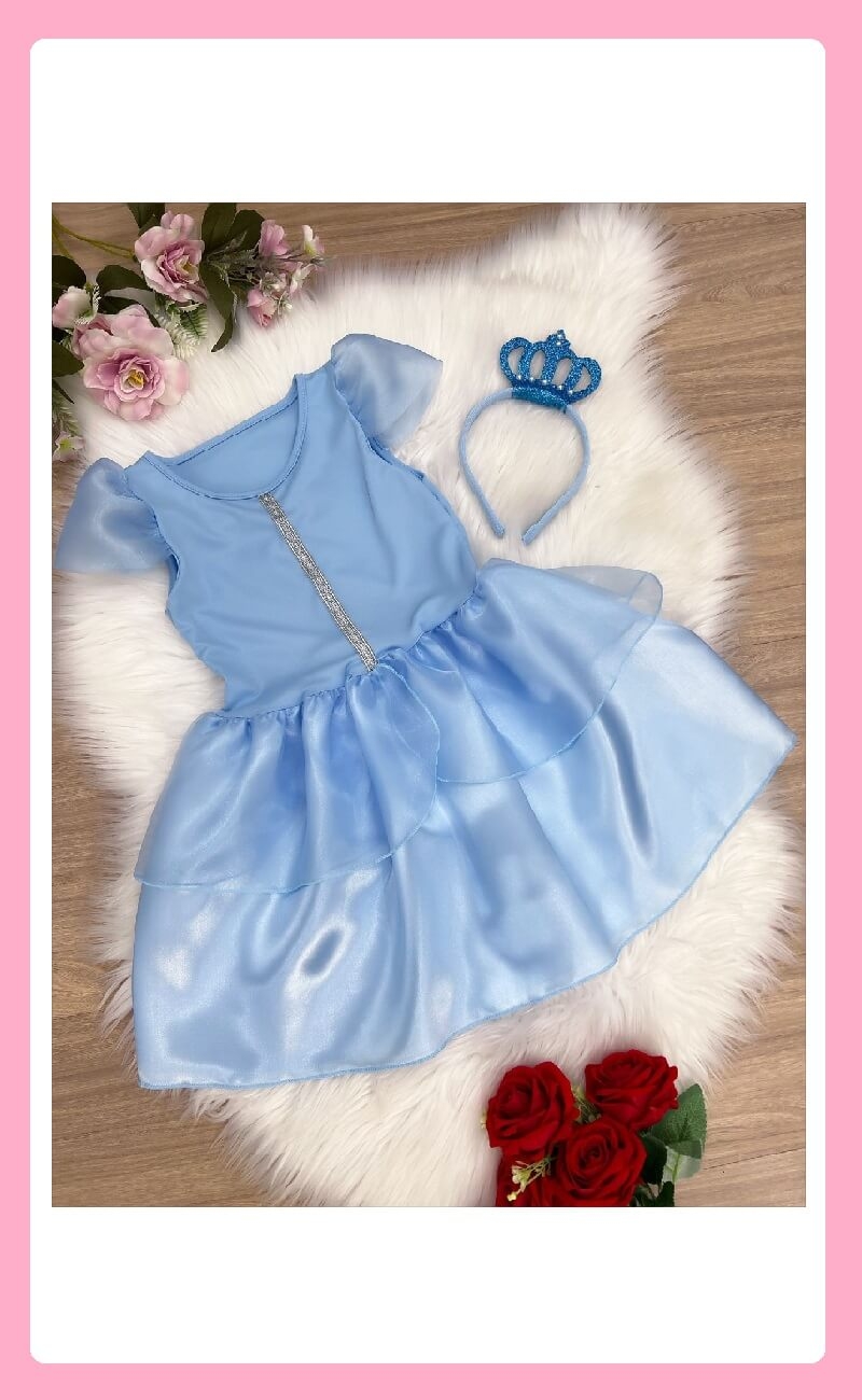 Vestido Infantil Cinderela (curto)