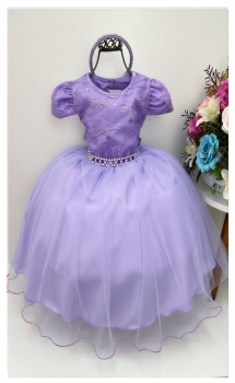 Vestido Princesa Sofia + faixinha de cabelo