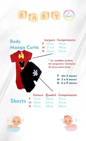 Conjunto bebê tema Ratinho vermelho